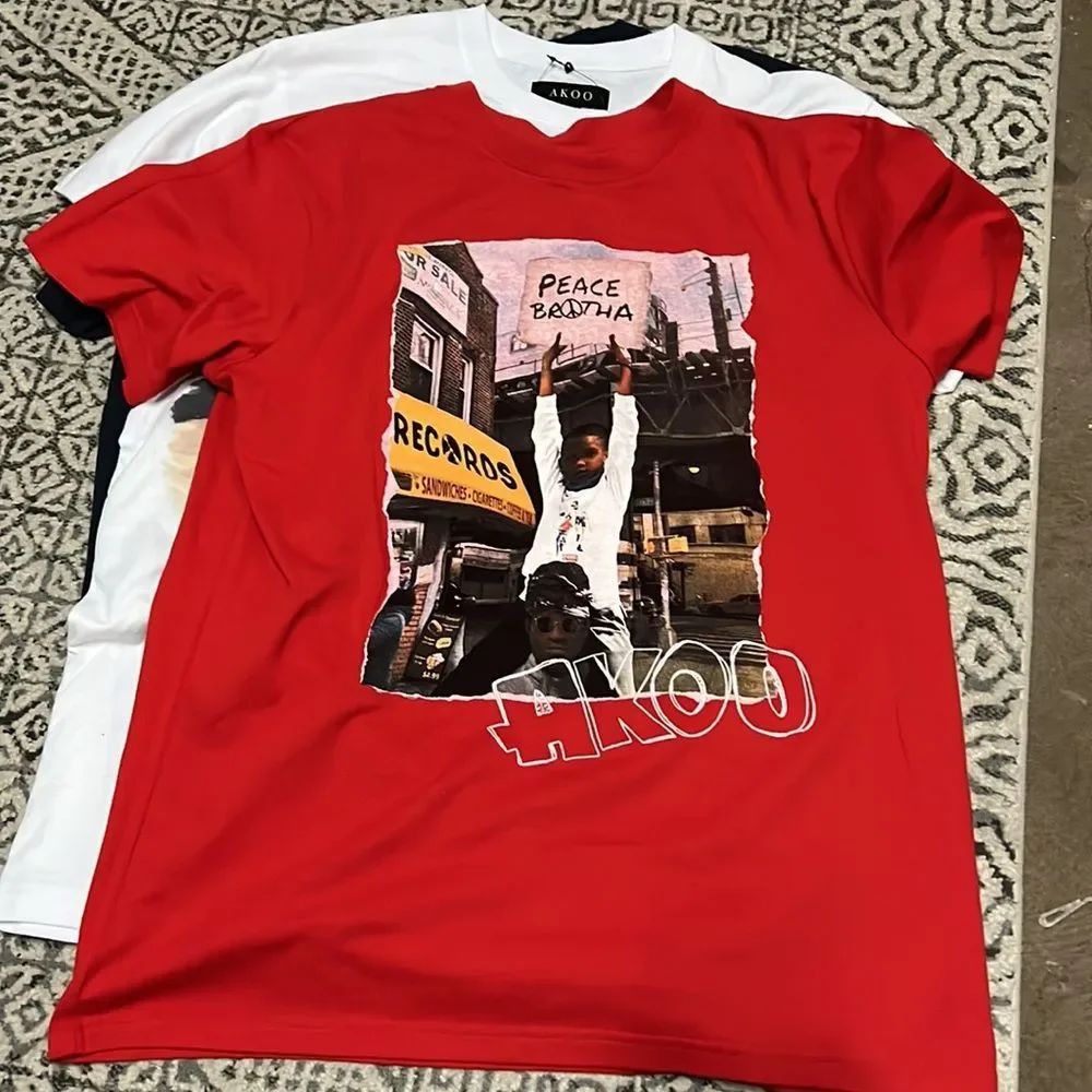 AKOO 9 piece bundle denim and sweats with tee and polos LARGE and size 34 - Picture 3 of 12